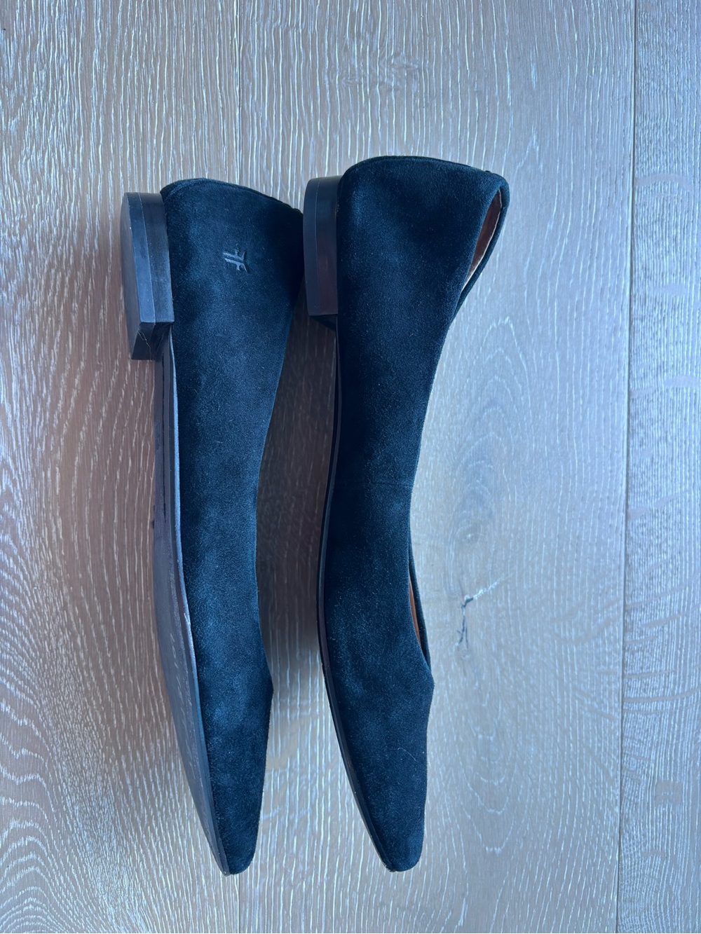 Frye Black Suede Pointed Toe Ballet Flats - Picture 2 of 6